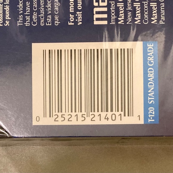 Maxell Still Sealed NWT T-120 VHS Videocassette Tape 6 Hour - Picture 4 of 4